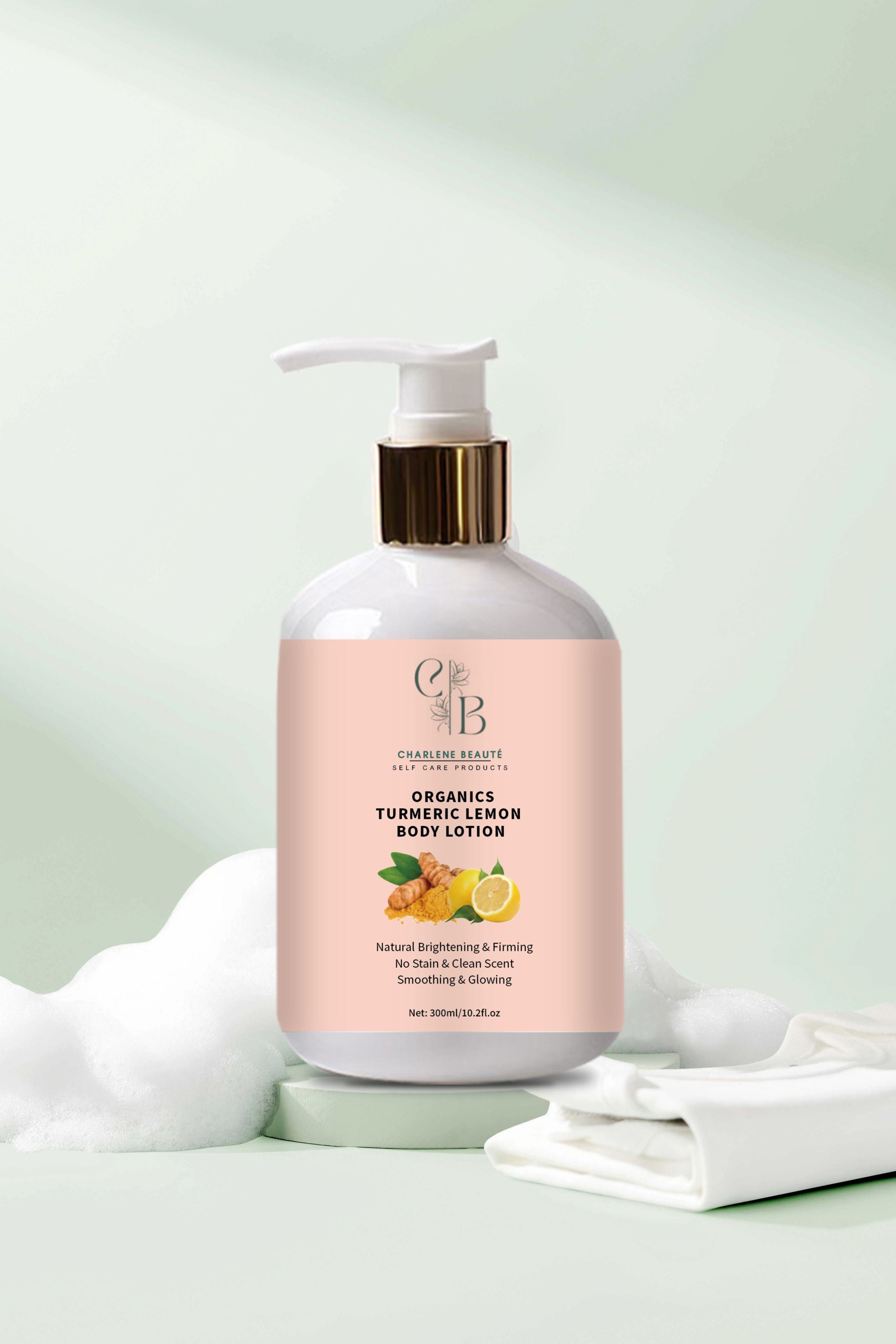 Organic Turmeric Lemon Body Lotion By Charlene Beaute Sore